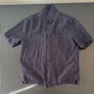 H&M Men's Navy Casual Button-Down Shirt